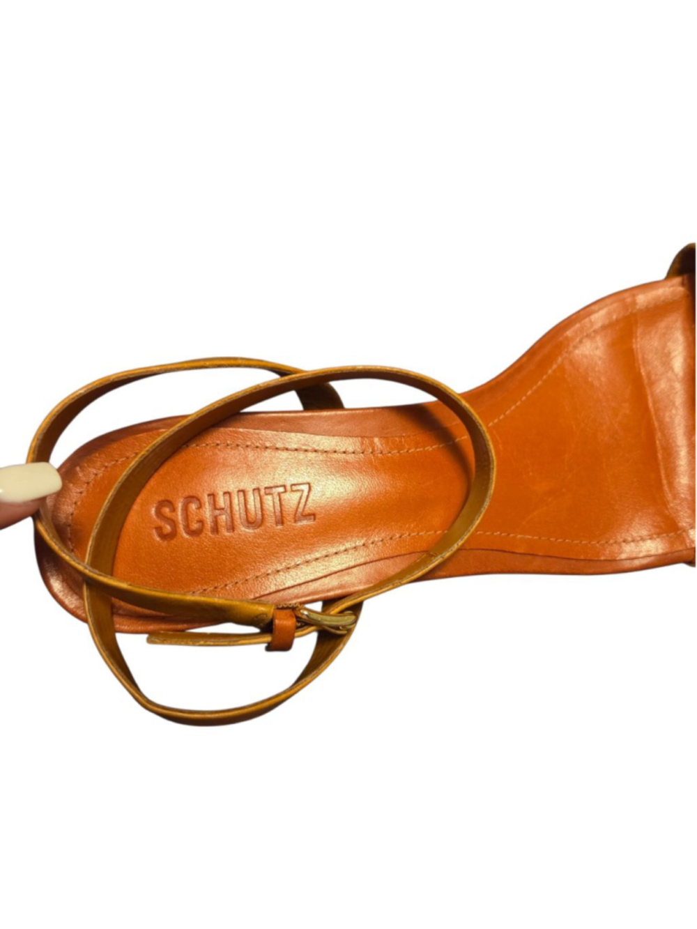 Schutz Brown Aurora Low Block Sandals 8.5 - Picture 5 of 5